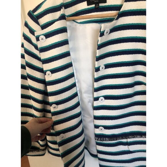 Talbots Striped Petite Jacket Womens 14P Tweed Church Easter Mature Office - Picture 4 of 8